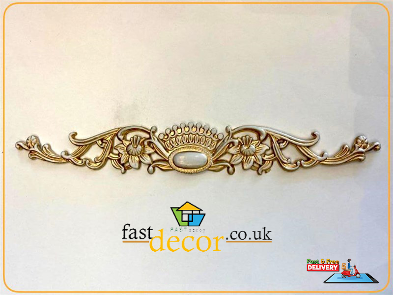 PALACE DOOR CROWN MOTIF - POLYSTYRENE - PATINA 34*5cm - DGM35-P