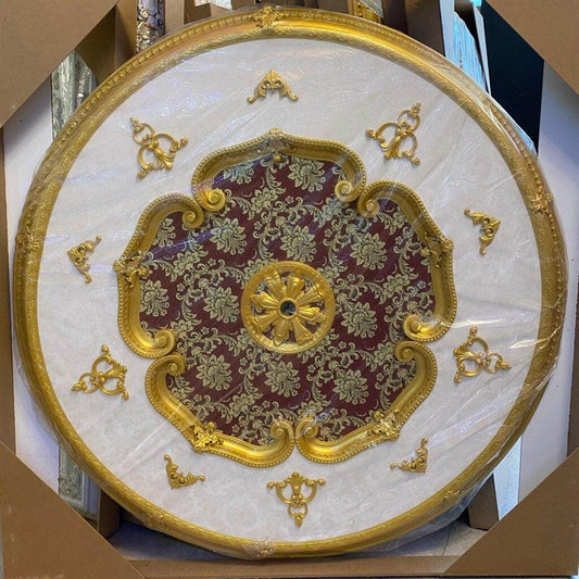 PALACE CEILING ROSE - POLYSTYRENE - DO150-AB - CIRCULAR GOLD MAROON 150cm