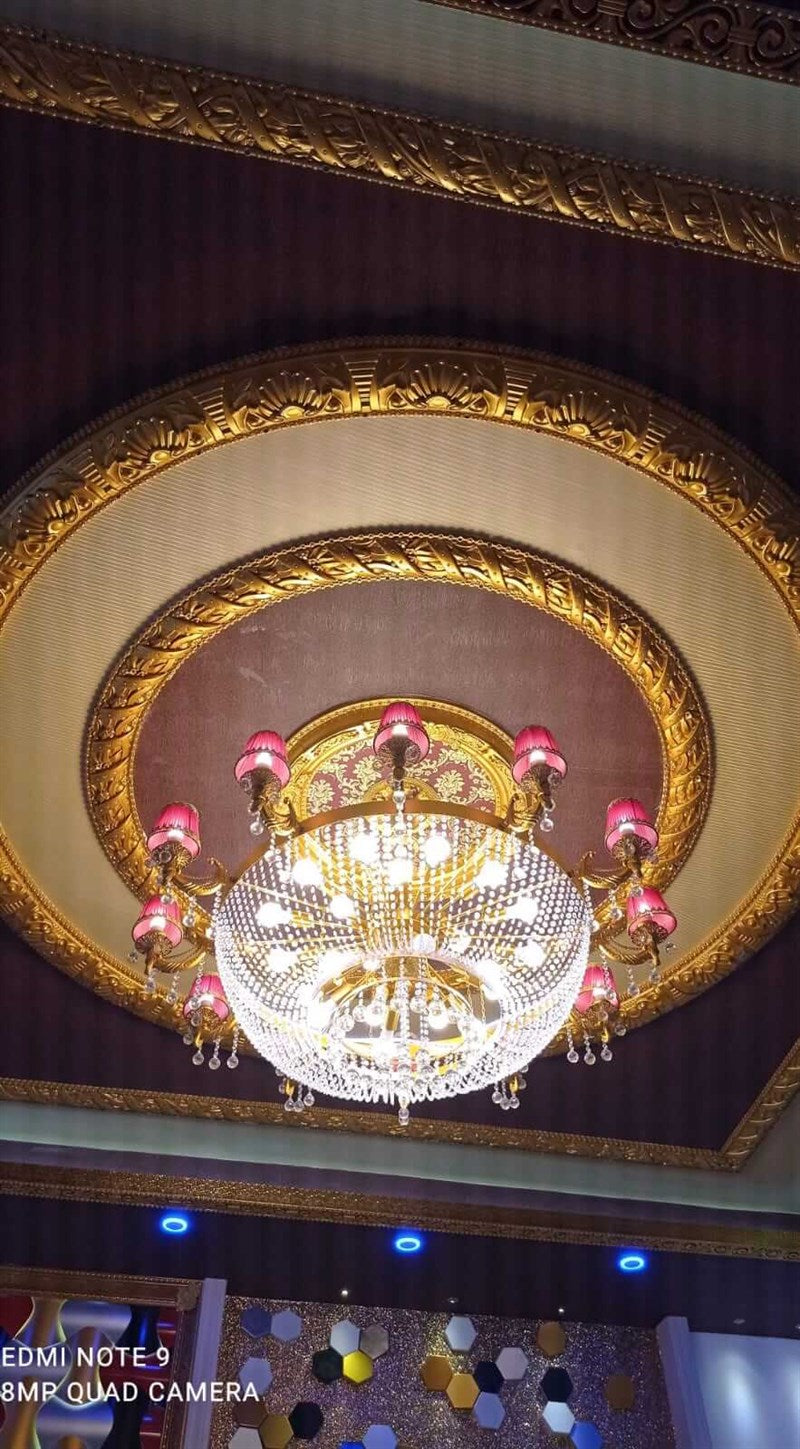 PALACE CEILING ROSE - POLYSTYRENE - DO60-AB- CIRCULAR GOLD MAROON  60cm