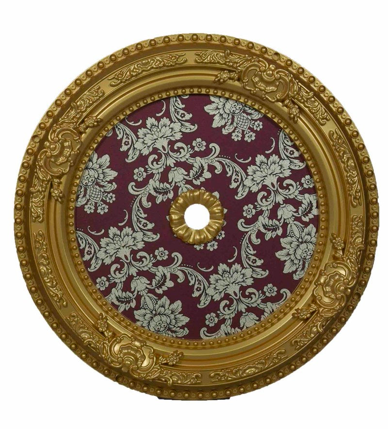 PALACE CEILING ROSE - POLYSTYRENE - DO60-AB- CIRCULAR GOLD MAROON  60cm