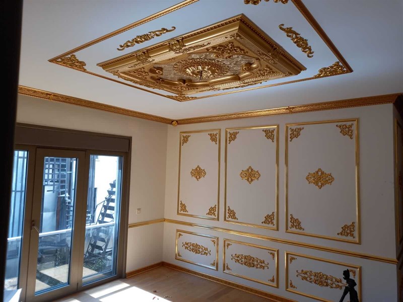 PALACE CEILING ROSE - POLYSTYRENE - RECTANGULAR -  DD120160-A ELEGANCE GOLD 120*160cm