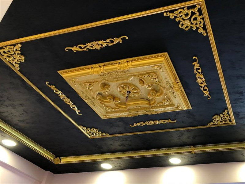 PALACE CEILING ROSE - POLYSTYRENE - RECTANGULAR - DD90120-A - GOLD 90*120cm