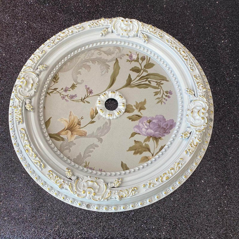 PALACE CEILING ROSE - POLYSTYRENE - DO60-BA- CIRCULAR WHITE GOLD 60cm