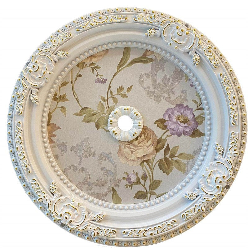 PALACE CEILING ROSE - POLYSTYRENE - DO90-BA- CIRCULAR WHITE GOLD 90cm