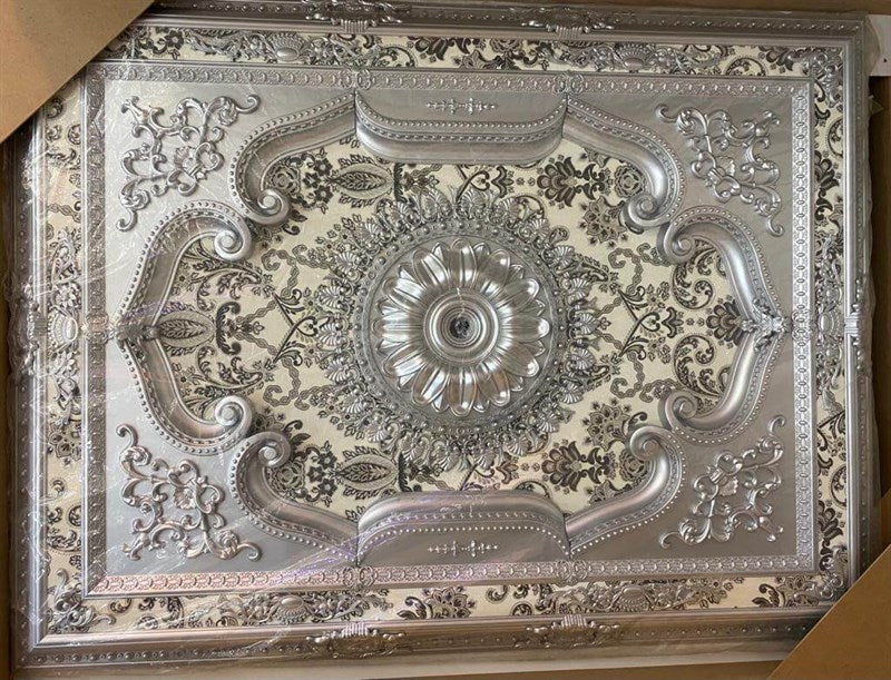 PALACE CEILING ROSE - POLYSTYRENE - RECTANGULAR - DD120160-G - ELEGANCE SILVER 120*160cm