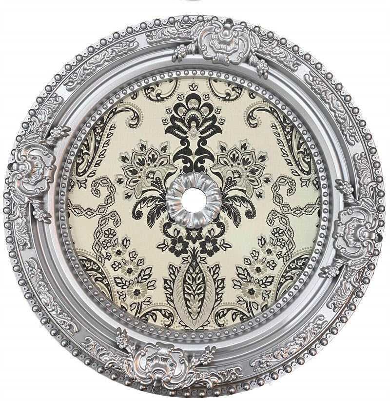 PALACE CEILING ROSE - POLYSTYRENE - DO60-G- CIRCULAR SILVER 60cm