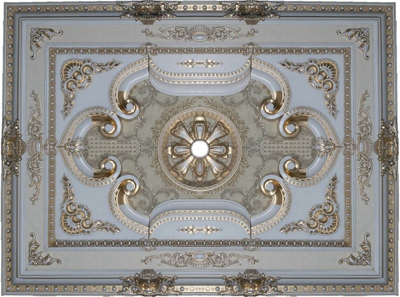 PALACE CEILING ROSE - POLYSTYRENE - RECTANGULAR - DD90120-P- PATINA  90*120cm