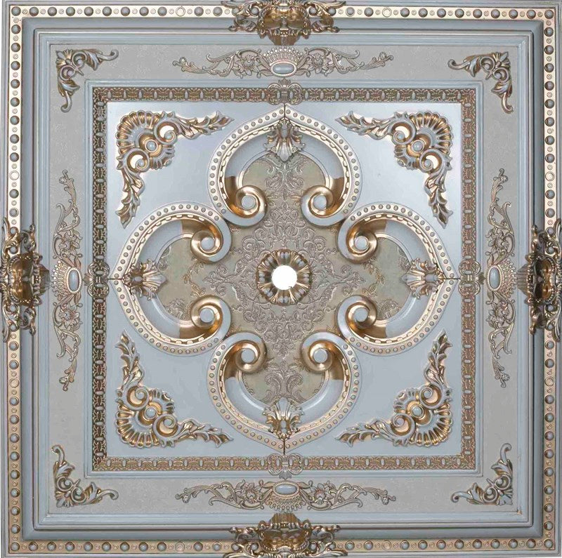 PALACE CEILING ROSE - POLYSTYRENE - SQUARE - DK90-P- PATINA 90*90cm